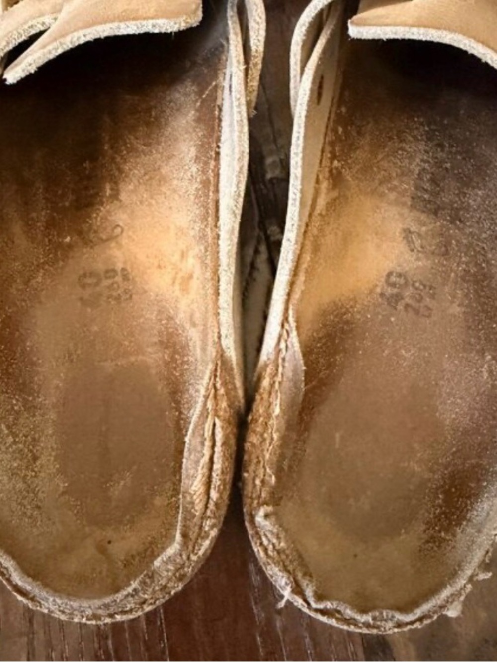Birkenstock Taupe Leather Boston Clogs - Picture 3 of 4